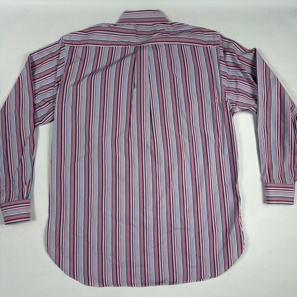 Brooks Brothers Country Club Shirt Men Medium Egyptian Cotton Stripe Made USA - Picture 2 of 8